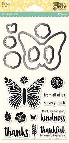 Hampton Art Jillibean Soup Shaker Clear Stamps & Die Set-Thankful