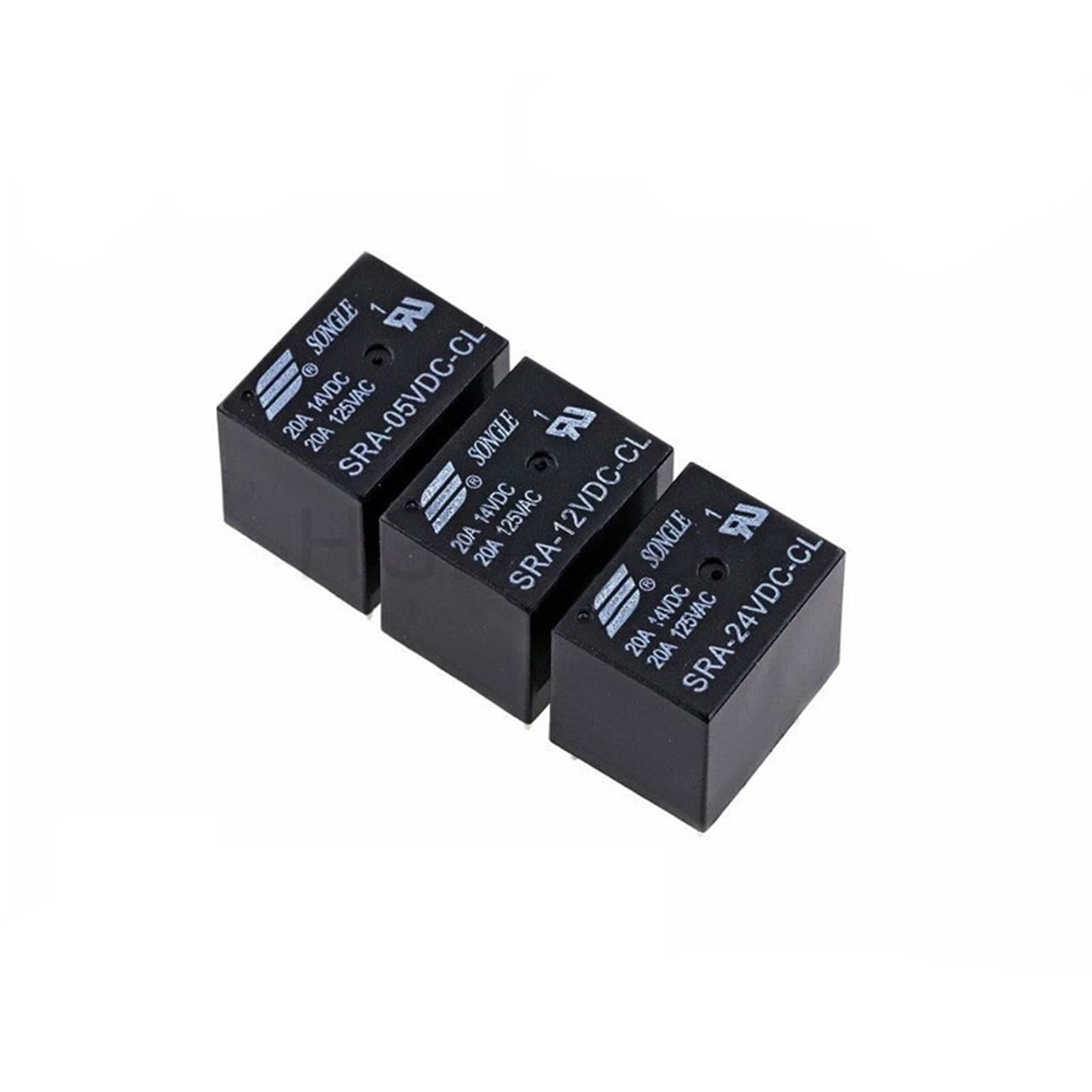 Relais de puissance CC 24V 20A T-type PCB SRA-24VDC-CL pour commutation automobile stable