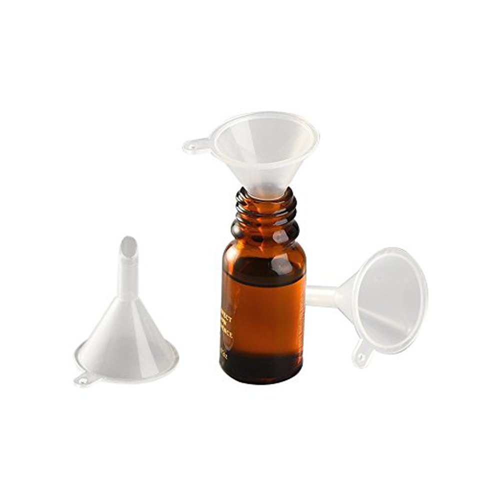 100 Stück Mini-Kunststofftrichter Transparent – Für Parfüm, ätherische Öle, Lotion, 6 X 31 X 38 Mm