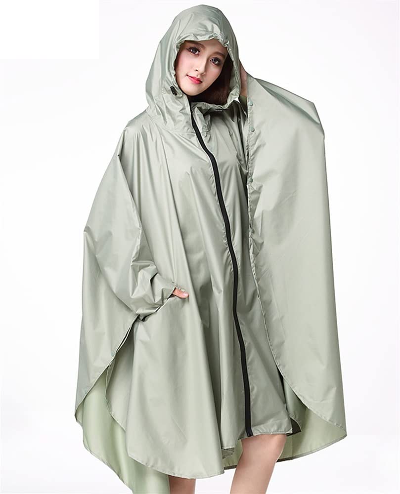 Chubasquero Chaqueta de Lluvia Impermeable Chubasquero Mujer Hombre Ropa De Lluvia Aire Libre Senderismo Chubasquero Poncho Chaqueta Capa Chubasquero Poncho de Lluvia ( Blue : Grün , Size : Large )
