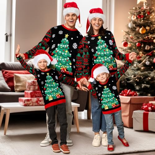 Cozypower Light-Up Christmas Tree Family Matching Sweater - Image 2