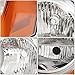 SAFAUTOPARTS Headlights Assembly Pair for 2008 2009 2010 Jeep Grand Cherokee Halogen Headlamps Headlight Replacement 08 09 10 Jeep Grand Cherokee Head Lights (LH RH),Chrome Housing Amber Reflector
