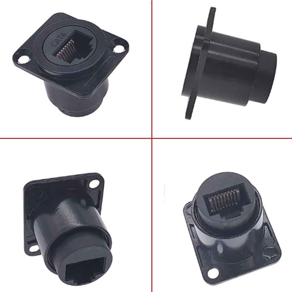PENGLIN 10PCS D-Type RJ45 CAT6 Coupler, CAT6 RJ45 Einbaubuchse, | CAT6/CAT5E/CAT5 Buchse zu Buchse Ethernet LAN Netzwerk Bulkhead Durchgangsbuchse