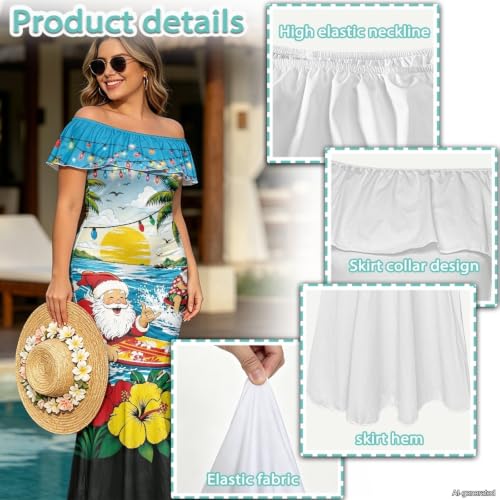 Image of Polynesian Dresses for Women Off Shoulder Maxi Dress Puletasi Samoan Dresses S-7XL