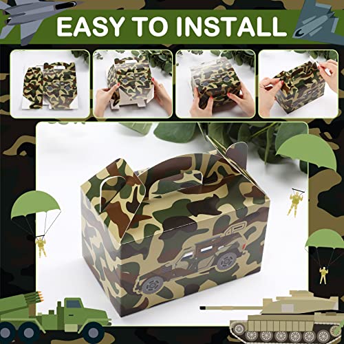 Spakon SPAKON-PARTY GOODIE-23 24 Pcs Camo Party Favors Boxes Camouflage Army Party Goodie Boxes Camo Paper Camouflage Treat Boxes thumb #6