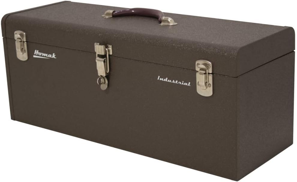 HomakBW00200240 24Inch Industrial Steel Toolbox, Brown Wrinkle Powder Coat