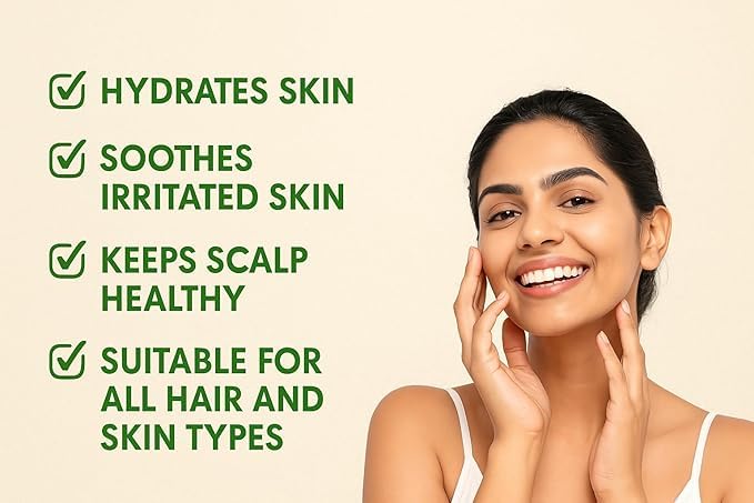 Image of Organic Aloe Vera Gel 400ml,100% Pure,Cold-Pressed Moisturizer for Face,Skin & Hair,Natural Sunburn & Acne Relief,Non-Sticky & Fast Absorbing,Suitable for All Skin Types