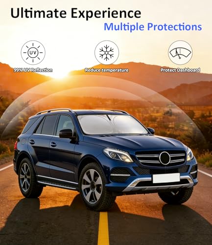 Image of Windshield Sun Shade Custom Fit for Mercedes-Benz GLE 2012-2019