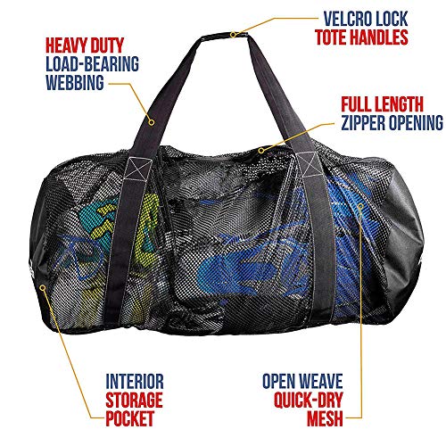 Mesh Surfing Swim Duffel Bag - Nylon Dive Duffel Perfect for Travel Scuba Diving, Snorkeling Gear - Lightweight (75x40x40cm) - Image 3