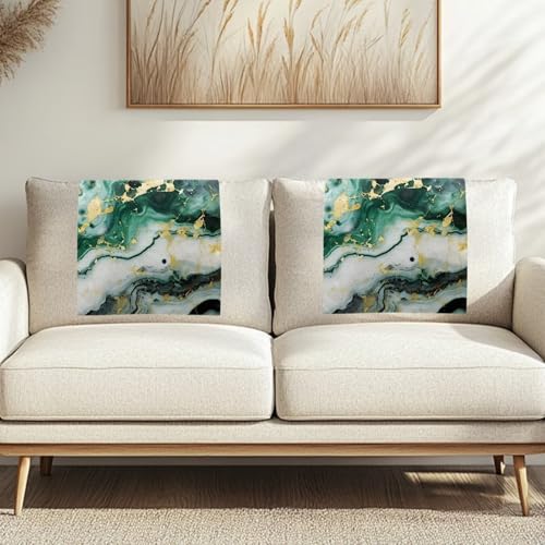 ZDCUSTOM Recliner Sofa Headrest Covers Set of 2, Watercolor Green Marble Print Soft Comfortable Headrest Cover for Recliner Chairs Furniture Protector