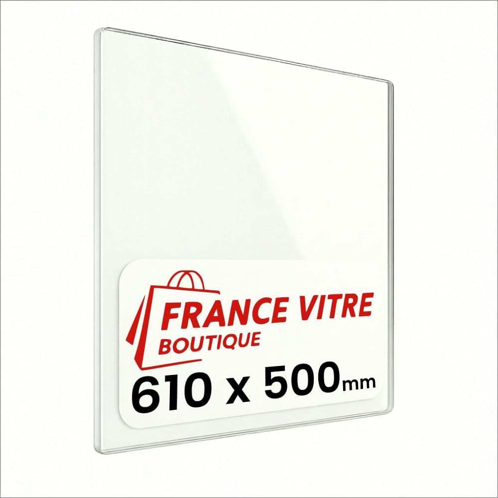 Invicta - modèle : 6560-61-62-63-64poele-decor - 610 x 500 x 4 mm - Vitre d’Insert pour cheminée et poêle à Bois - Verre de Rechange Haute température - jusqu'à 800°C