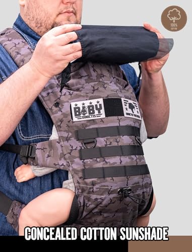 Image of Ergonomic Lumbar Support Baby Carrier for Infants to Toddlers (8-33 lbs), Cozy and Lightweight Military Baby Carrier for Plus Size Parents-Black Camo