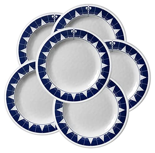 Marine Business Pacific Set of 6 Melamine Dinner Plates Large Flat 28 cm