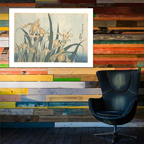 Impression artistique Katsushika Hokusai Grasshopper Iris format XL sans cadre - 6