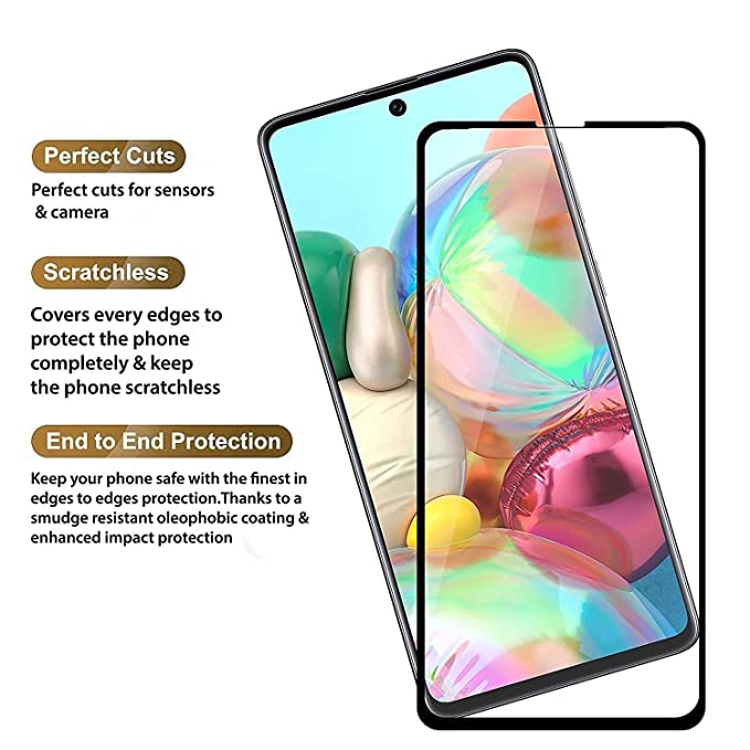 Image of Screen Protector for Samsung Galaxy A81 (Black) Tempered Glass Edge-to-Edge 6D Screen Guard With Installation Kit