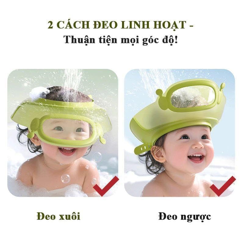 AP & ZP Goggles Shape Baby Shower Cap Baby Shower Cap, Kids Shower Cap, Eye and Ear Protection Visor Hat for 0-9 Years Old Kids, Cute Diving Goggles Shape Makes Baby Bathing More Comfortable 4