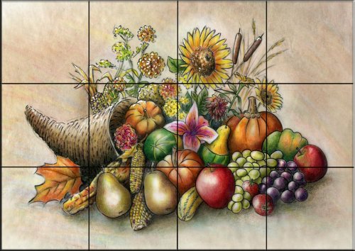 Ceramic Tile Mural - Cornucopia - by Lori Schory