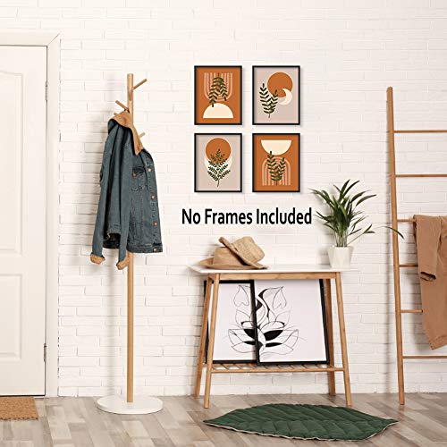 Hlniuc Warm Colors Boho Art Prints, Mid Century Modern Canvas Poster Set Of 6(8”X10”, Unframed), Minimalist Abstract Geometric Sun Wall Art Canvas Poster For Living Room Bathroom Decor #TOP3