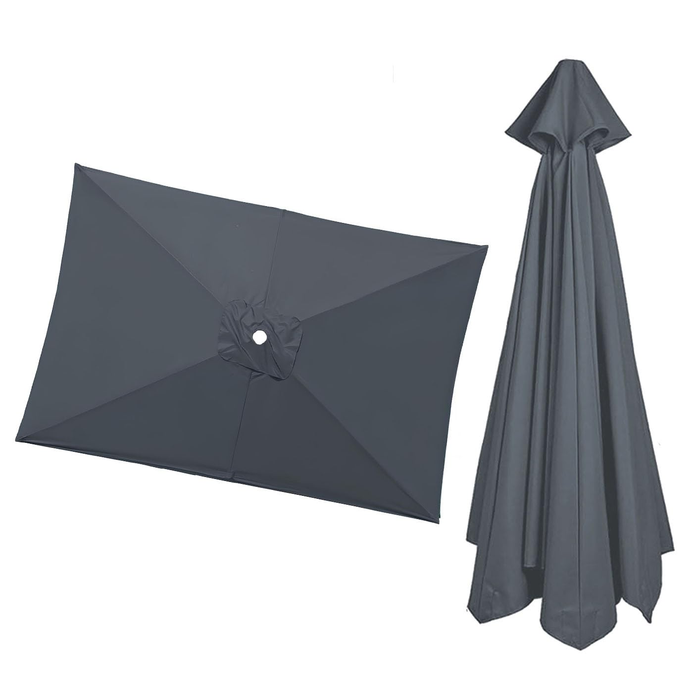Garden Umbrella Replacement Cloth Parasol Canopy Cover 2.0/2.5/2.7/3.0m Replacement Parasol Fabric Cover For Market Beach(Grey,1.9 m x 1.25 m)