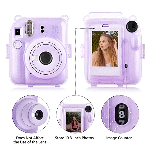 Funda transparente con brillo para Fuji Instax Mini 12 miniatura 4
