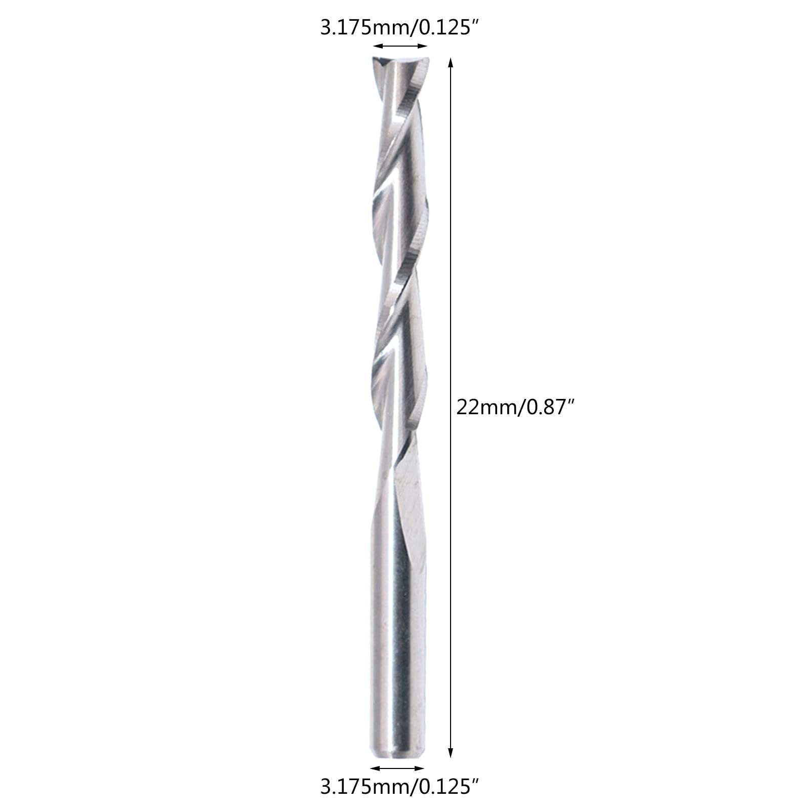 10 Pz/set Fresa Elicoidale in Metallo Duro Doppio Due Flauti a Spirale 1/4 Pollice Fresa Per La Lavorazione Del Legno Fresa Diritta Punte Per Router Per Legno Stampo in PVC Fibra Plastica