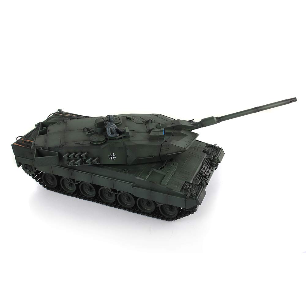 1/16 Henglong FPV 7.0 Leopard2A6 RTR RC Tank 3889 Metal Tracks Barrel Recoil Hobby adulto