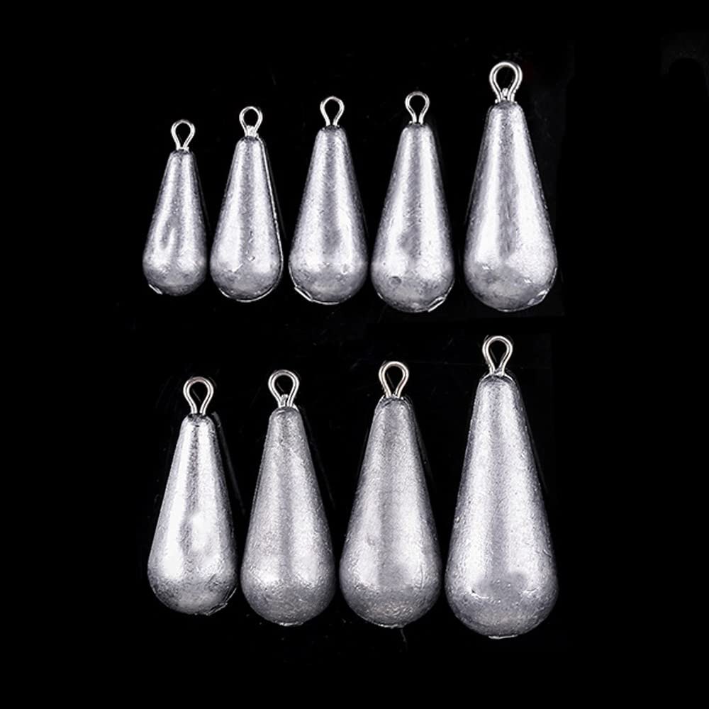 8 Pz Pesca Sinkers Peso Ferro Pesce Casting Tool Set Lacrima Goccia Stile Sinkers Pescatore Affrontare Accessorio