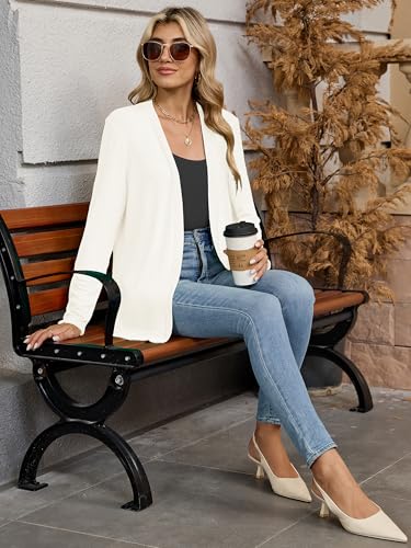 Image of Heymoments Knitted Open Front Cardigan for Women Long Sleeve Causal Bolero Lightweight Sweaters