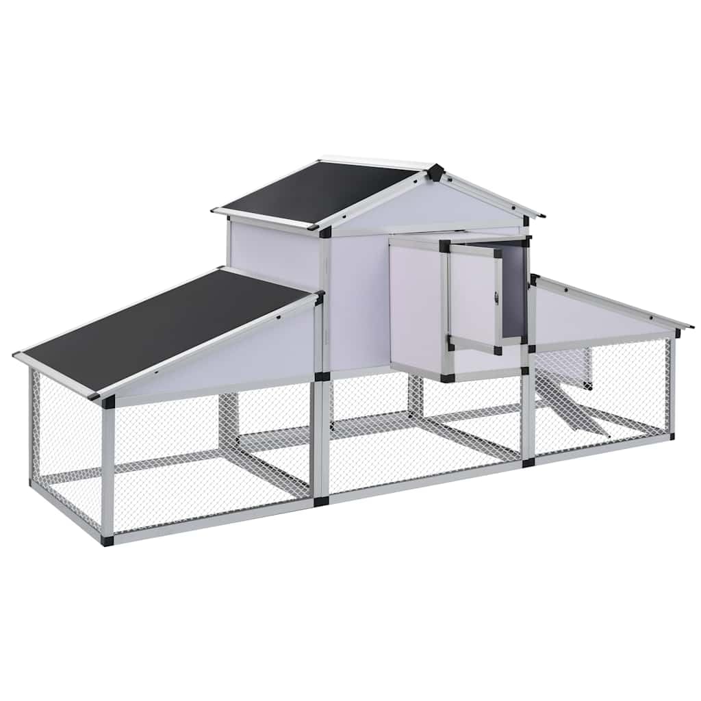 Gallinero con rampas y nido de aluminio, recinto exterior de conejos para animales, gallinero para gallinas y otros animales pequeños