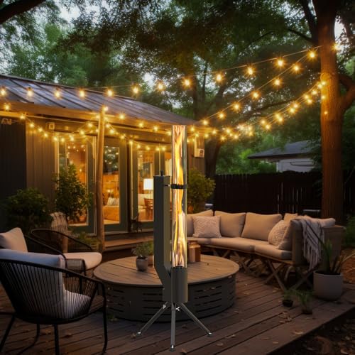 ONLYFIRE OUTDOOR LIVING 58" Patio wood pellet Fire Pit with Ash Tray, Portable Pellet Heater for Camping Backyard Porch Coffee Shop Outside Restaurant, Bonfire Party, RV, Tailgating, Beach, FP042 - Thumbnail 7