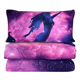 BlessLiving 3 Piece Space Mermaid Comforter Set with Pillow Shams Bedding Set with 3D Printed Designs Reversible… 51RJlSViVlL. SS280