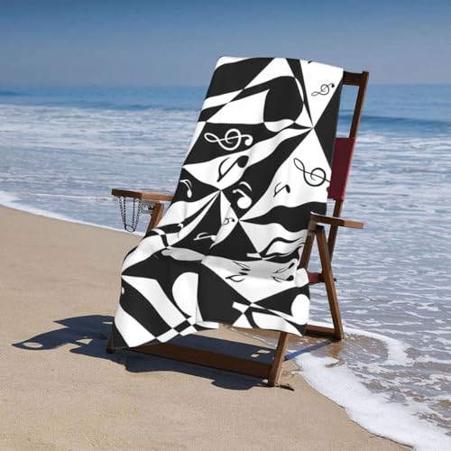 Serviette sans sable séchage rapide motif note de musique