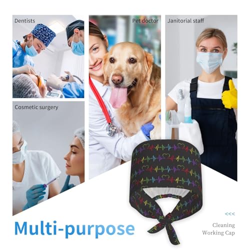 Image of Unisex Adjustable Surgical Sweatband - Elastic Bandage Cap - Scrub Caps for Nurse Working Cap
