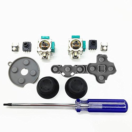 La confezione include: pulsanti LT RT + pulsanti LB RB + 1 coppia joystick 3D + 2 joystick joystick + 1 set di cuscinetti in gomma conduttiva + 1 cacciavite T8 (11 in 1)