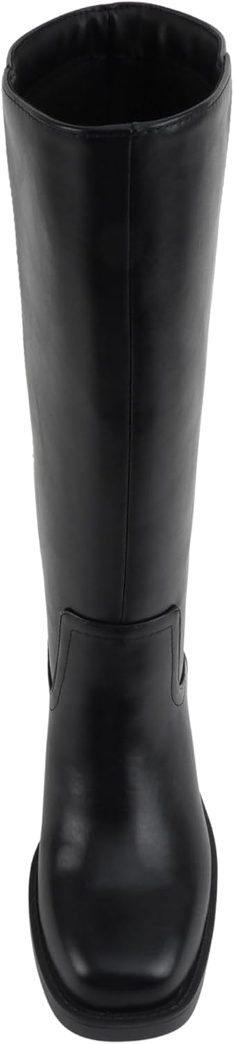 Soda Belvin - Women Square Toe Platform Mid-Calf Boot