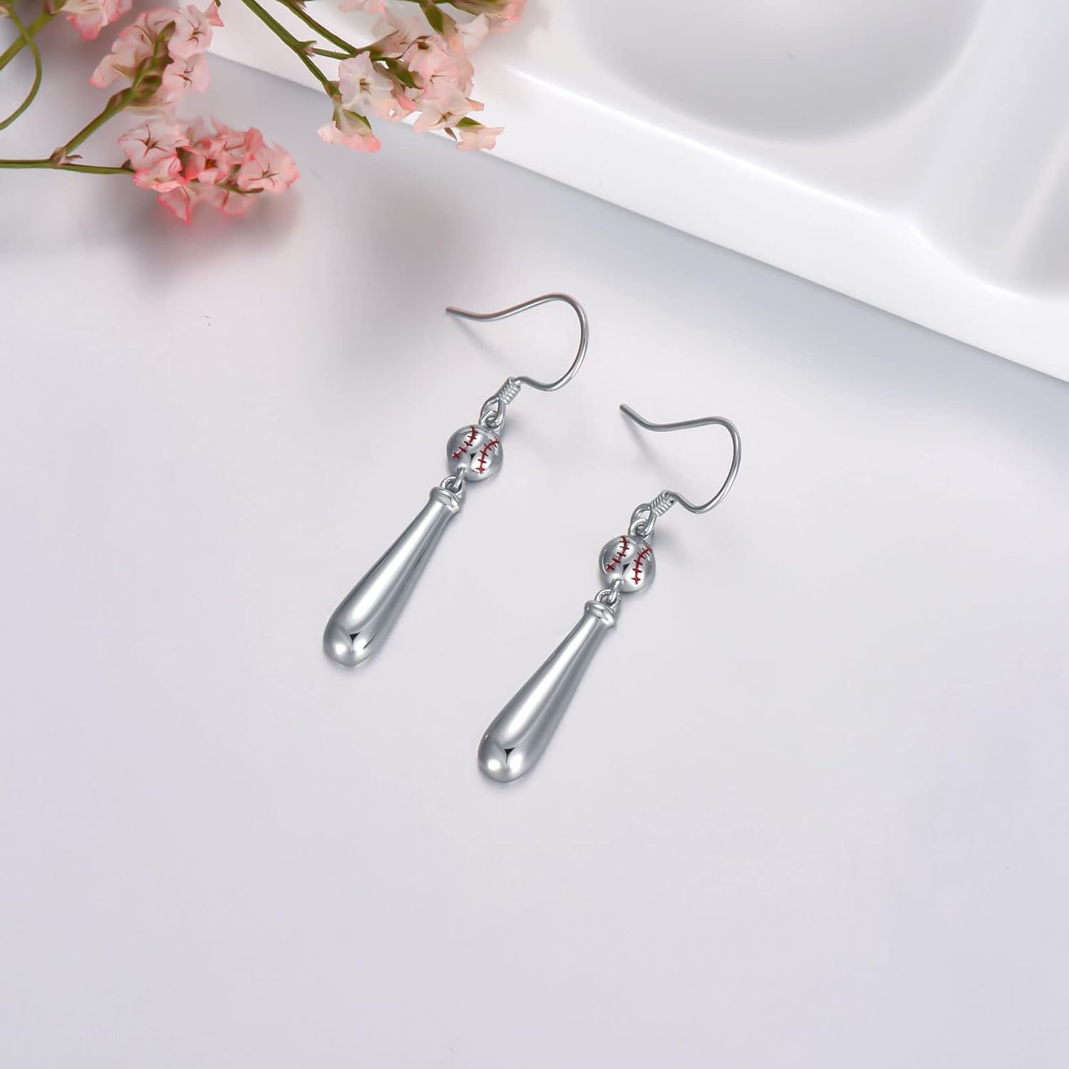 YFN Baseball Earrings Sterling Silver Football Dangle Earrings Sport Jewelry for Women Gifts for Baseball Players Football Players