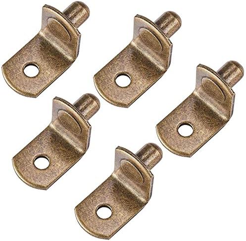 Bracket Style Cabinet Shelf Support Pegs dhelf Support with Hole for Closets Kitchens Furniture - Nickel Plated Bracket Style - 50 Pieces