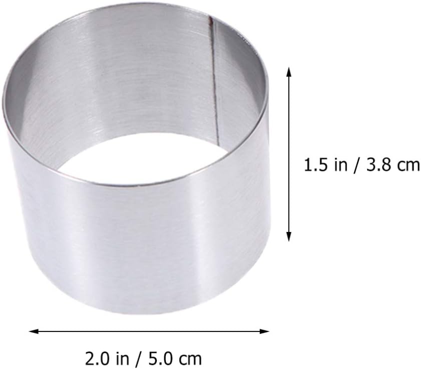 16 Pcs Round Mousse Circle DIY Mousse Cake Mold Round Baking Mold Round Cake Dessert Mold DIY Baking Mold Mini Baking Mold Stainless Steel Baking Mold Round Mousse Cake Biscuit