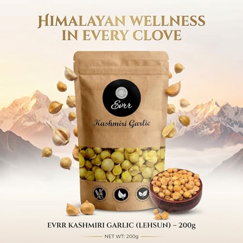 Image of EVRR Kashmiri Garlic (Lehsun) 200 grams, A Taste Of Himalayan Tradition, Premium Himalayan Single Clove Garlic For Strong Immunity & Diabetes
