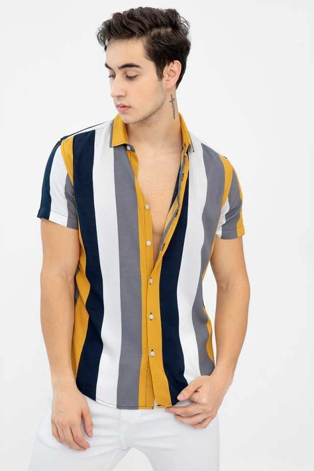 Image of Men's Lycra Digital Print Casual Shirt