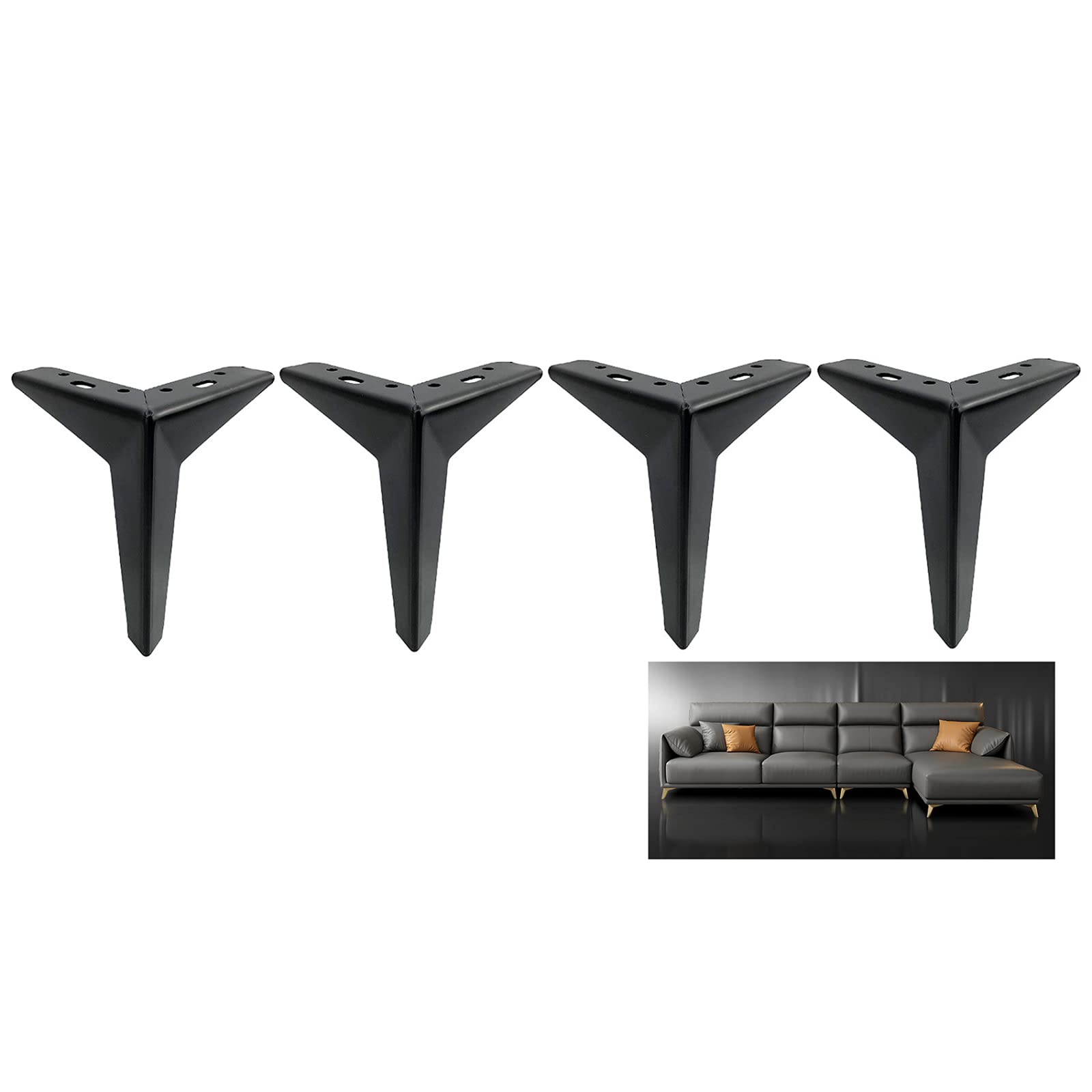 Patas de soporte de muebles para renovar el mueble de TV o tocador con bases de 13 cm negro