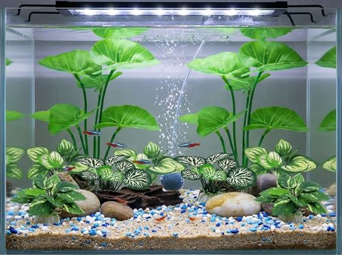 Image of 10 Pack Silk Aquarium Plants Fish Tank Decorations - Fin-Safe Soft Fish Tank Plants Large Aquarium Decor for 5-40 Gallon Betta, Goldfish Bowl & Reptiles Tanks Accessories