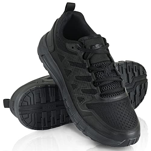 M-Tac Tactical Sneakers for Men – Lightweight Breathable Mesh Hiking & Training Shoes, Non-Slip EVA Sole, Durable Outdoor Walking Shoes for Hot Weather (Black, 9)