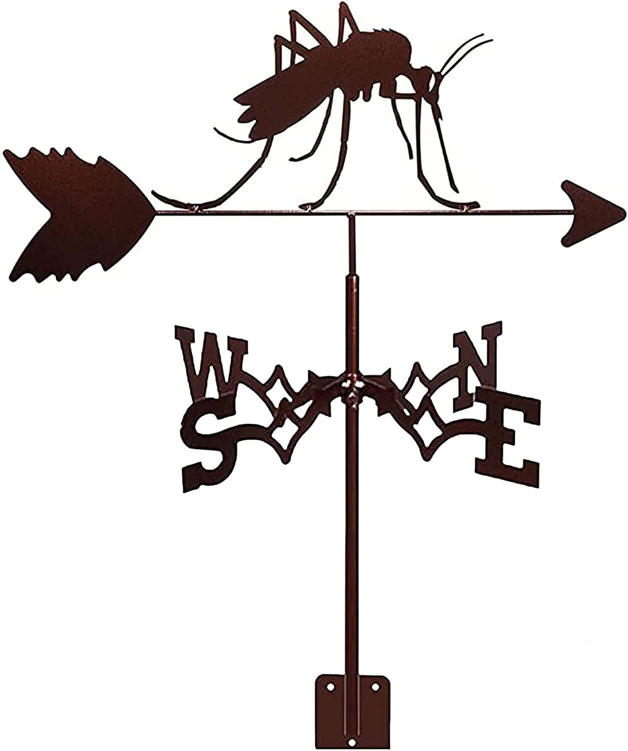 Klonwg Black Mosquito Weather Vane Weathervane For Garden Yard, With Arrow Weather Vane Measuring Tool, For Roof Backyard Wind Direction Indicator Ornament