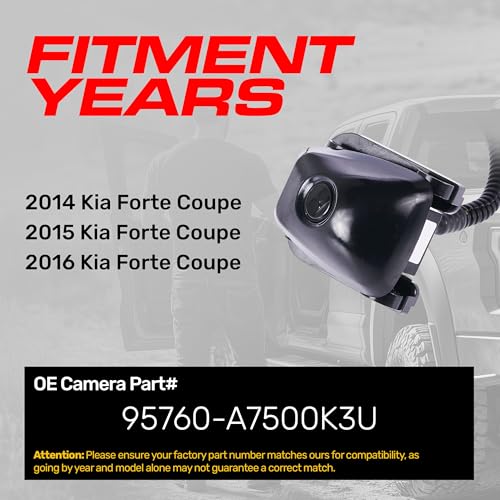 Image of Master Tailgaters Replacement for Kia Forte Coupe (2014-2016) Backup Camera OE Part # 95760-A7500ABP