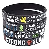 Kesheng 4x Silikon Armband Bibel Verse Christian Schrift Unisex Schmuck Geschenk