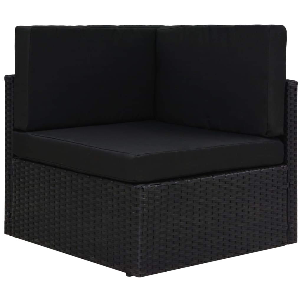 Sofa de jardin en résine tressée noire pour vos soirées sur la terrasse