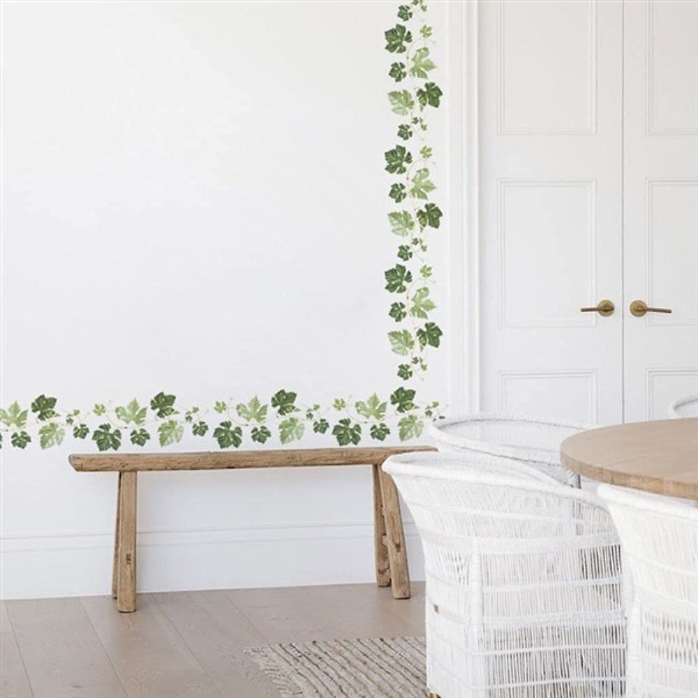 WandSticker4U®- [6er Pack] Adesivi murali FOGLIE di EDERA verde piante rampicante (L: 1,7 M) I Adesivi da parete piante foglie verdi I Decorazioni parete camera da letto cucina bagno corridoio mobili