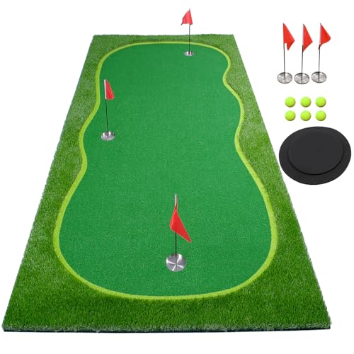 BOBURN Golf Putting Green/Mat-Golf Training Mat- Professional Golf Practice Mat- Green Long...