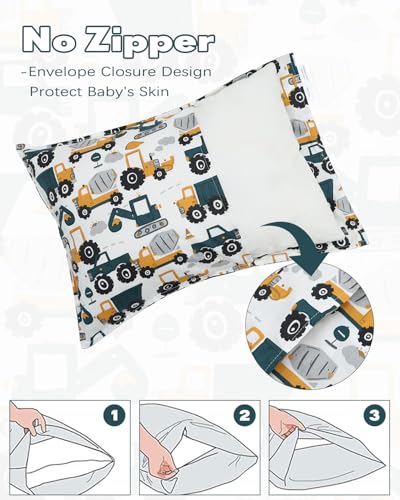 Image of ALVABABY Toddler Pillowcases Cotton Fit 14 inchx 20 inch or 13 inchx 18 inch Kids Pillow